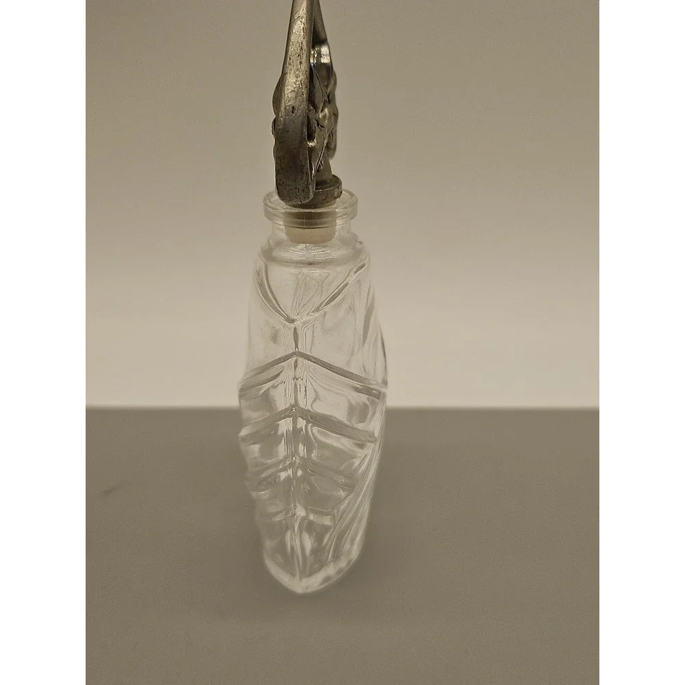 Cristal Bottle Made in France by VCA w/ Floral Top, Empty